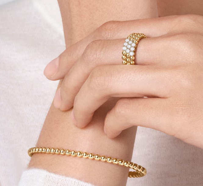 [Vintora]Three-row diamond ring