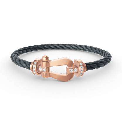 [Vintora]FORCE LARGE HORSESHOE HALF DIAMOND BRACELET ROSE GOLD