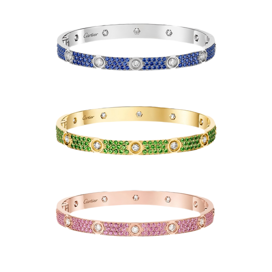 [Vintora]2026 PAVE GEMSTONE LOVE BRACELET 6.1MM 10 DIAMONDS