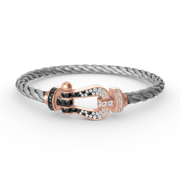 [Vintora]FORCE LARGE HORSESHOE BLACK WHITE DIAMOND BRACELET ROSE GOLD