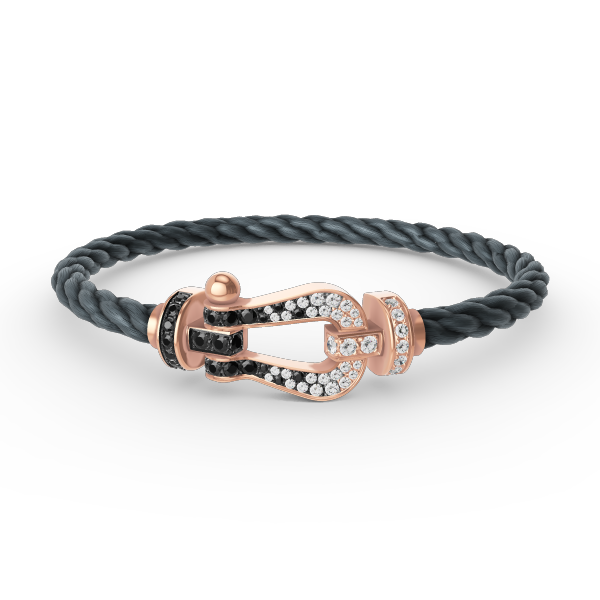 [Vintora]FORCE LARGE HORSESHOE BLACK WHITE DIAMOND BRACELET ROSE GOLD