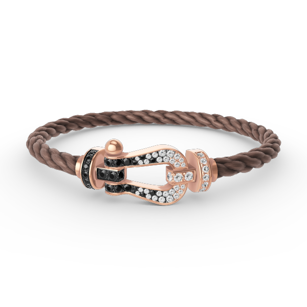 [Vintora]FORCE LARGE HORSESHOE BLACK WHITE DIAMOND BRACELET ROSE GOLD