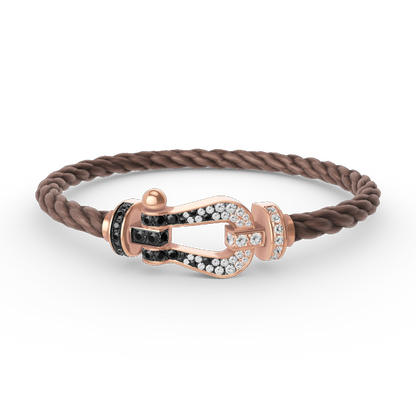 [Vintora]FORCE LARGE HORSESHOE BLACK WHITE DIAMOND BRACELET ROSE GOLD