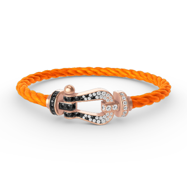 [Vintora]FORCE LARGE HORSESHOE BLACK WHITE DIAMOND BRACELET ROSE GOLD