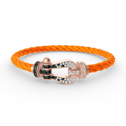 [Vintora]FORCE LARGE HORSESHOE BLACK WHITE DIAMOND BRACELET ROSE GOLD