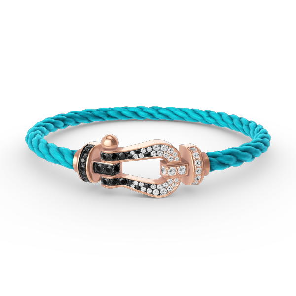 [Vintora]FORCE LARGE HORSESHOE BLACK WHITE DIAMOND BRACELET ROSE GOLD
