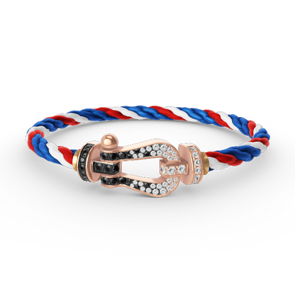 [Vintora]FORCE LARGE HORSESHOE BLACK WHITE DIAMOND BRACELET ROSE GOLD