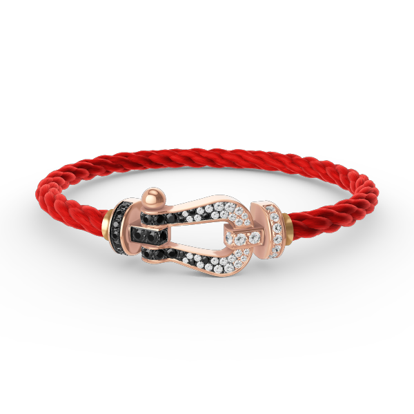 [Vintora]FORCE LARGE HORSESHOE BLACK WHITE DIAMOND BRACELET ROSE GOLD