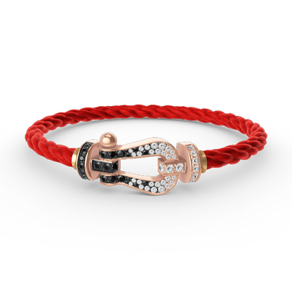 [Vintora]FORCE LARGE HORSESHOE BLACK WHITE DIAMOND BRACELET ROSE GOLD