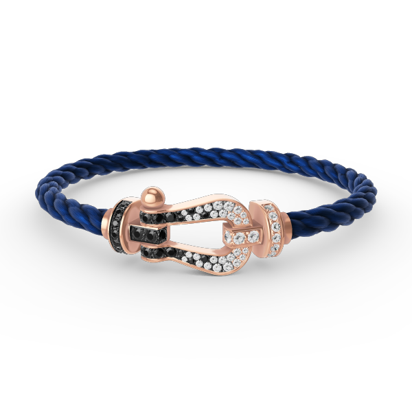[Vintora]FORCE LARGE HORSESHOE BLACK WHITE DIAMOND BRACELET ROSE GOLD