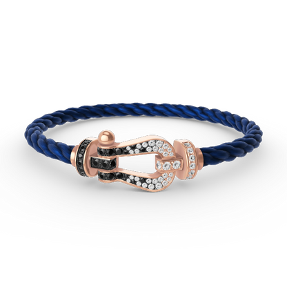[Vintora]FORCE LARGE HORSESHOE BLACK WHITE DIAMOND BRACELET ROSE GOLD