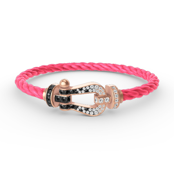 [Vintora]FORCE LARGE HORSESHOE BLACK WHITE DIAMOND BRACELET ROSE GOLD