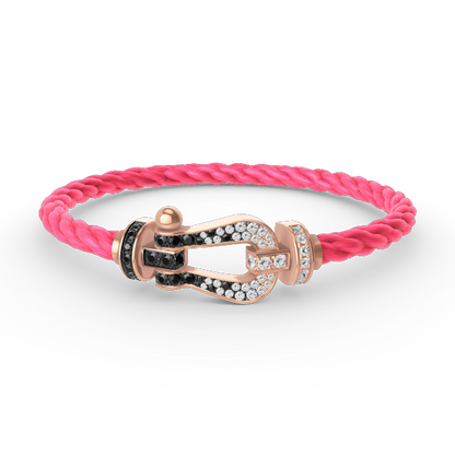[Vintora]FORCE LARGE HORSESHOE BLACK WHITE DIAMOND BRACELET ROSE GOLD