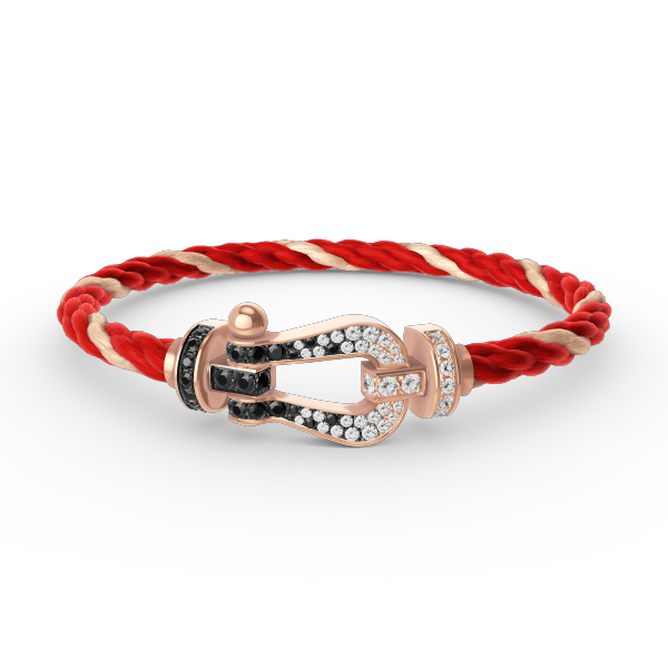 [Vintora]FORCE LARGE HORSESHOE BLACK WHITE DIAMOND BRACELET ROSE GOLD