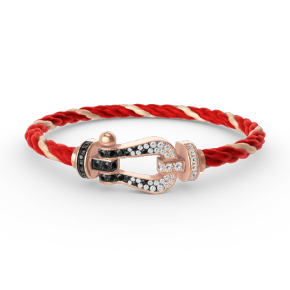 [Vintora]FORCE LARGE HORSESHOE BLACK WHITE DIAMOND BRACELET ROSE GOLD