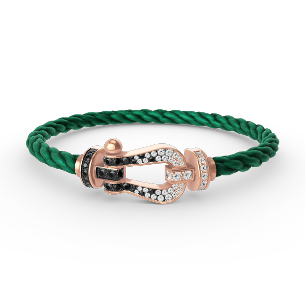 [Vintora]FORCE LARGE HORSESHOE BLACK WHITE DIAMOND BRACELET ROSE GOLD