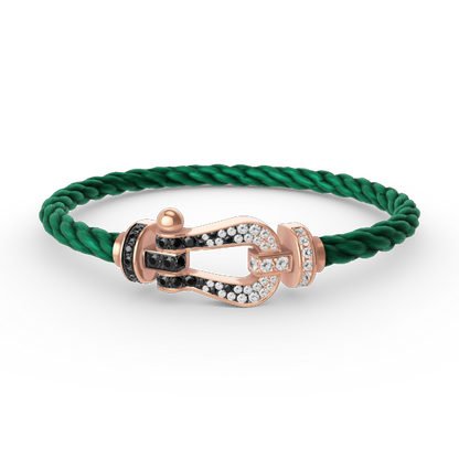 [Vintora]FORCE LARGE HORSESHOE BLACK WHITE DIAMOND BRACELET ROSE GOLD