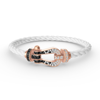 [Vintora]FORCE LARGE HORSESHOE BLACK WHITE DIAMOND BRACELET ROSE GOLD