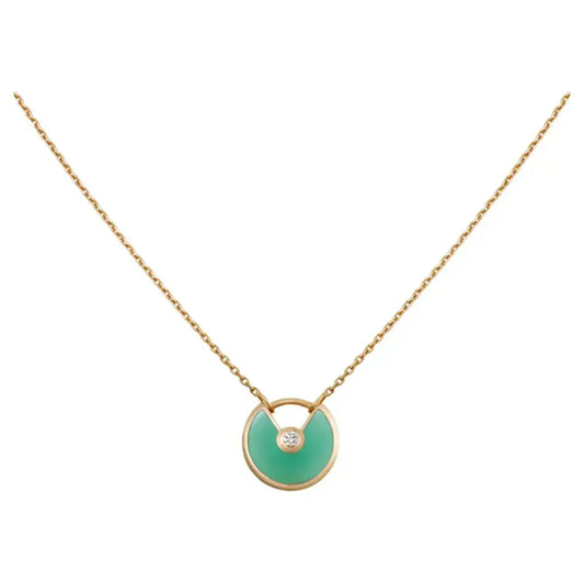 [Vintora]AMULETTE GOLD MALACHITE NECKLACE