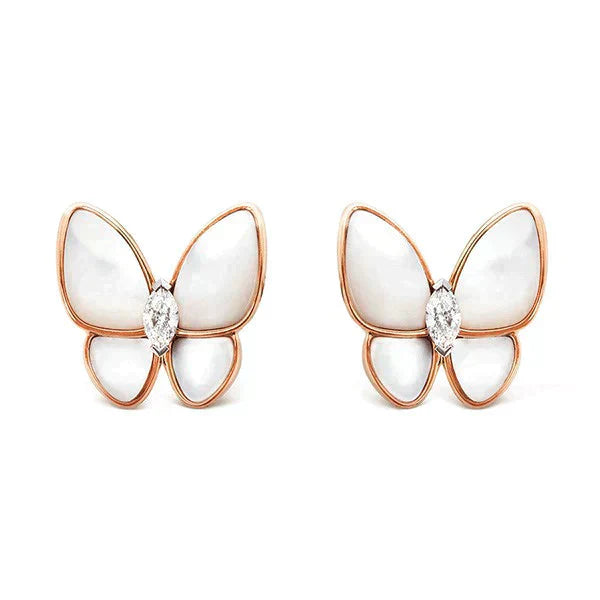 [Vintora]BOUCLES D'OREILLES PAPILLON EN NACRE