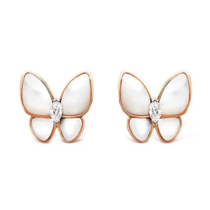 [Vintora]BOUCLES D'OREILLES PAPILLON EN NACRE