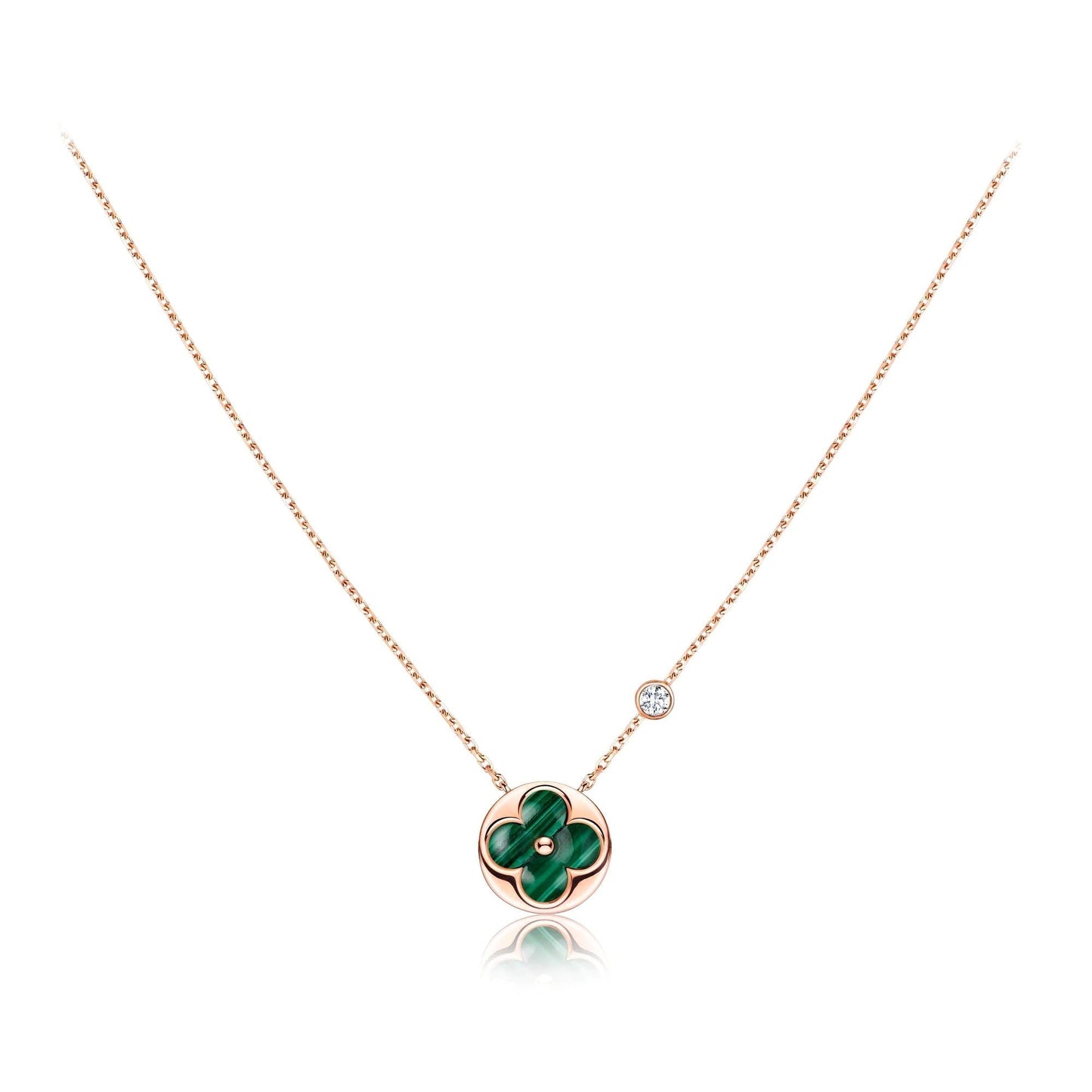 [Vintora]SUN PEDANT PINK GOLD 1 DIAMOND NECKLACE