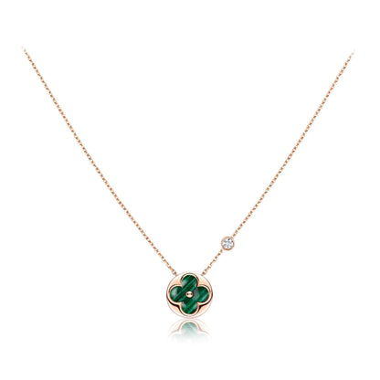 [Vintora]SUN PEDANT PINK GOLD 1 DIAMOND NECKLACE