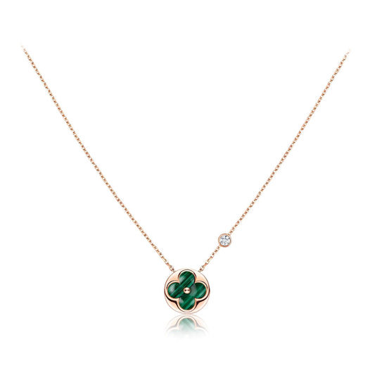[Vintora]SUN PEDANT PINK GOLD 1 DIAMOND NECKLACE