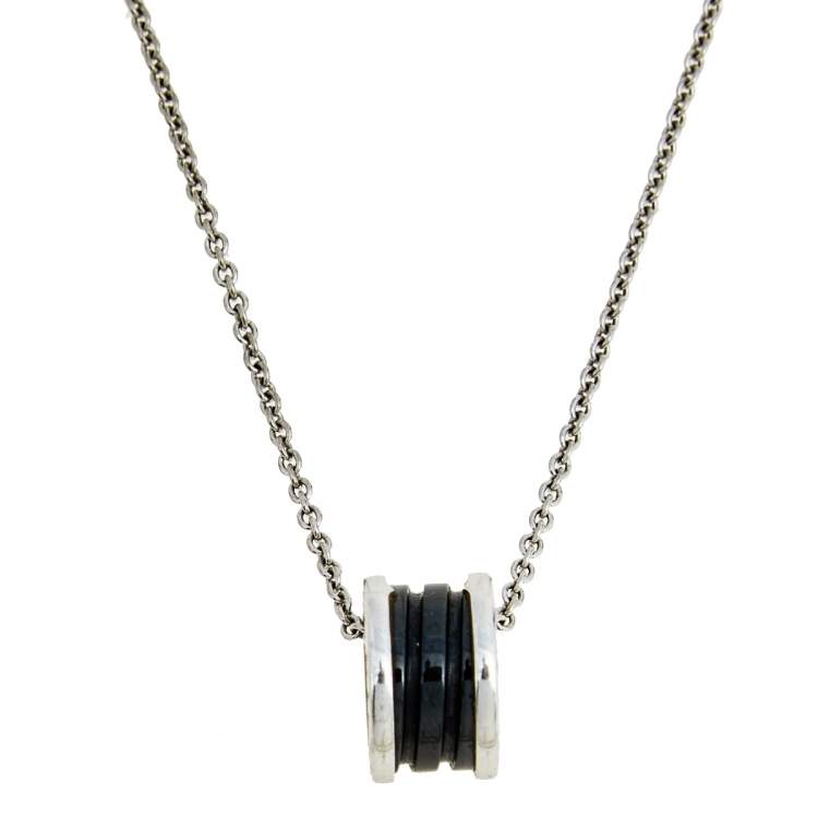 [Vintora]ZERO 1 BLACK CERAMIC SILVER NECKLACE