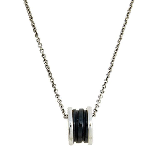[Vintora]ZERO 1 BLACK CERAMIC SILVER NECKLACE