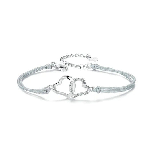 Bracelet Chaîne Fine Maillons Corde Gris pour Femmes Adolescentes