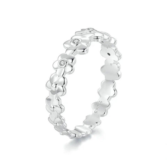 Bague Fleur en Oxyde de Zirconium Anneau Large