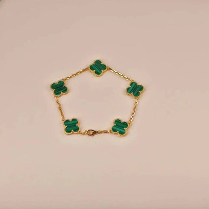 [?Vintora] CLOVER 5 MOTIF MALACHITE BRACELET COLLECTION