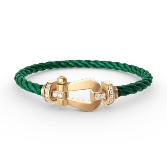 [Vintora]FORCE LARGE HORSESHOE HALF DIAMOND BRACELET GOLD
