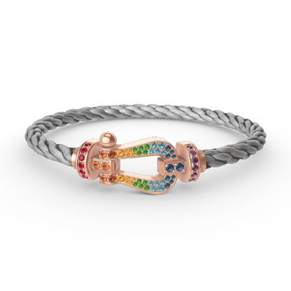 [Vintora]FORCE LARGE HORSESHOE  COLORED DIAMOND BRACELET ROSE GOLD