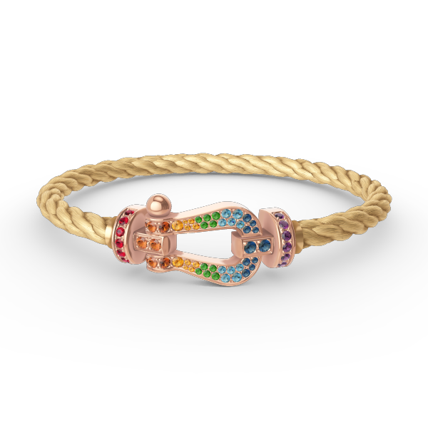 [Vintora]FORCE LARGE HORSESHOE  COLORED DIAMOND BRACELET ROSE GOLD