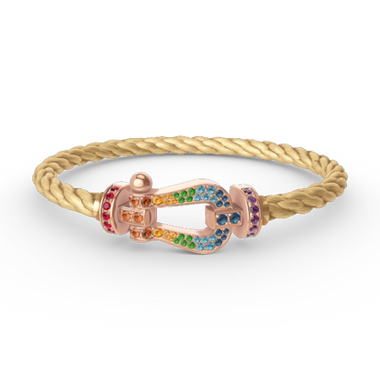 [Vintora]FORCE LARGE HORSESHOE  COLORED DIAMOND BRACELET ROSE GOLD