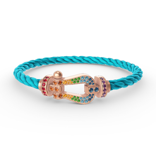 [Vintora]FORCE LARGE HORSESHOE  COLORED DIAMOND BRACELET ROSE GOLD