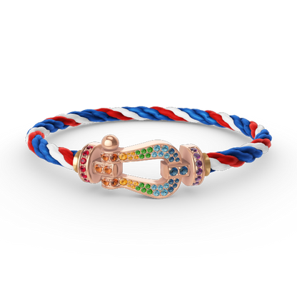 [Vintora]FORCE LARGE HORSESHOE  COLORED DIAMOND BRACELET ROSE GOLD