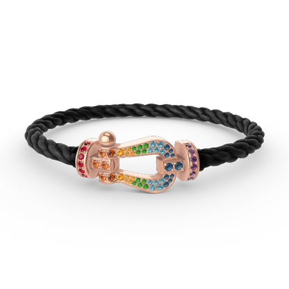 [Vintora]FORCE LARGE HORSESHOE  COLORED DIAMOND BRACELET ROSE GOLD