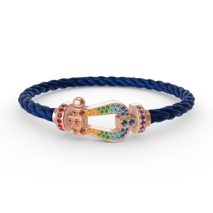 [Vintora]FORCE LARGE HORSESHOE  COLORED DIAMOND BRACELET ROSE GOLD