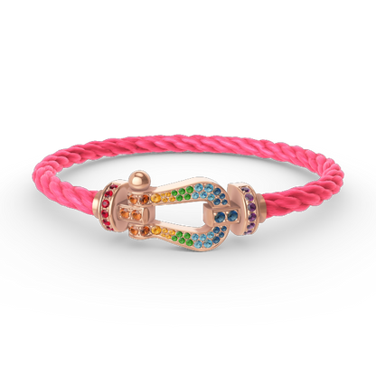 [Vintora]FORCE LARGE HORSESHOE  COLORED DIAMOND BRACELET ROSE GOLD