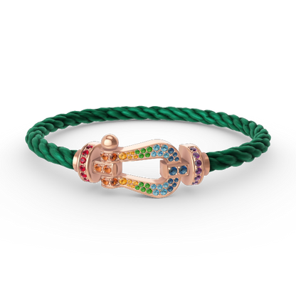 [Vintora]FORCE LARGE HORSESHOE  COLORED DIAMOND BRACELET ROSE GOLD