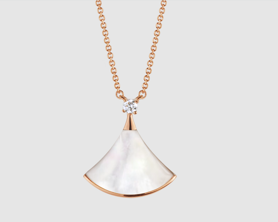 [Vintora]DREAM NECKLACE WHITE MOP PINK GOLD 1 DIAMOND