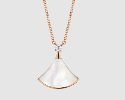 [Vintora]DREAM NECKLACE WHITE MOP PINK GOLD 1 DIAMOND