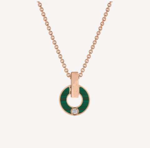 [Vintora]GARI NECKLACE PINK GOLD MALACHITE
