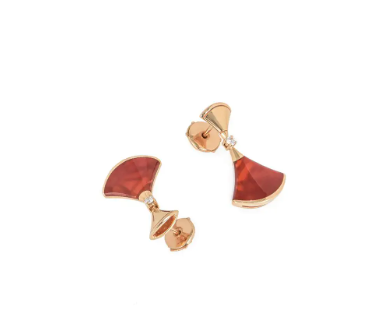 [Vintora]DREAM Carnelian PINK GOLD EARRINGS
