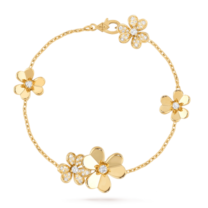 [Vintora]BRACELET 5 FLEURS FRIVOLE OR