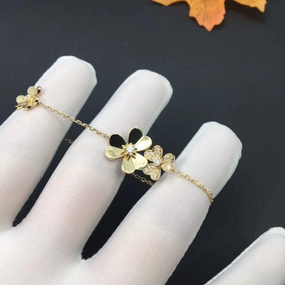 [Vintora]BRACELET 5 FLEURS FRIVOLE OR