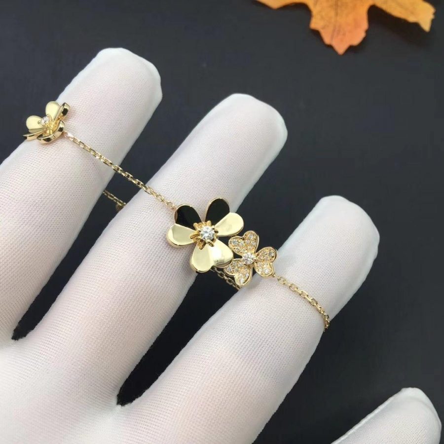 [Vintora]BRACELET 5 FLEURS FRIVOLE OR